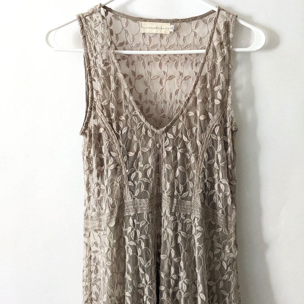 Johnny Was 4 Love And Liberty Mesh Embroidered Maxi Dress XS